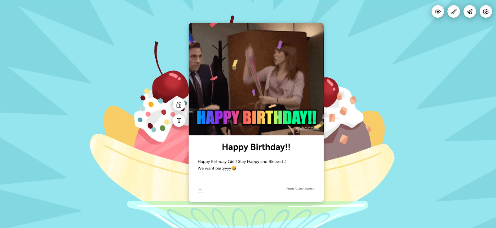 Kudoboard for Birthday celebration