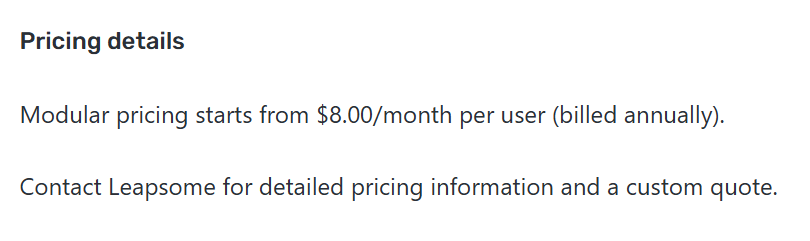 Leapsome-product-module-pricing-on-GetApp