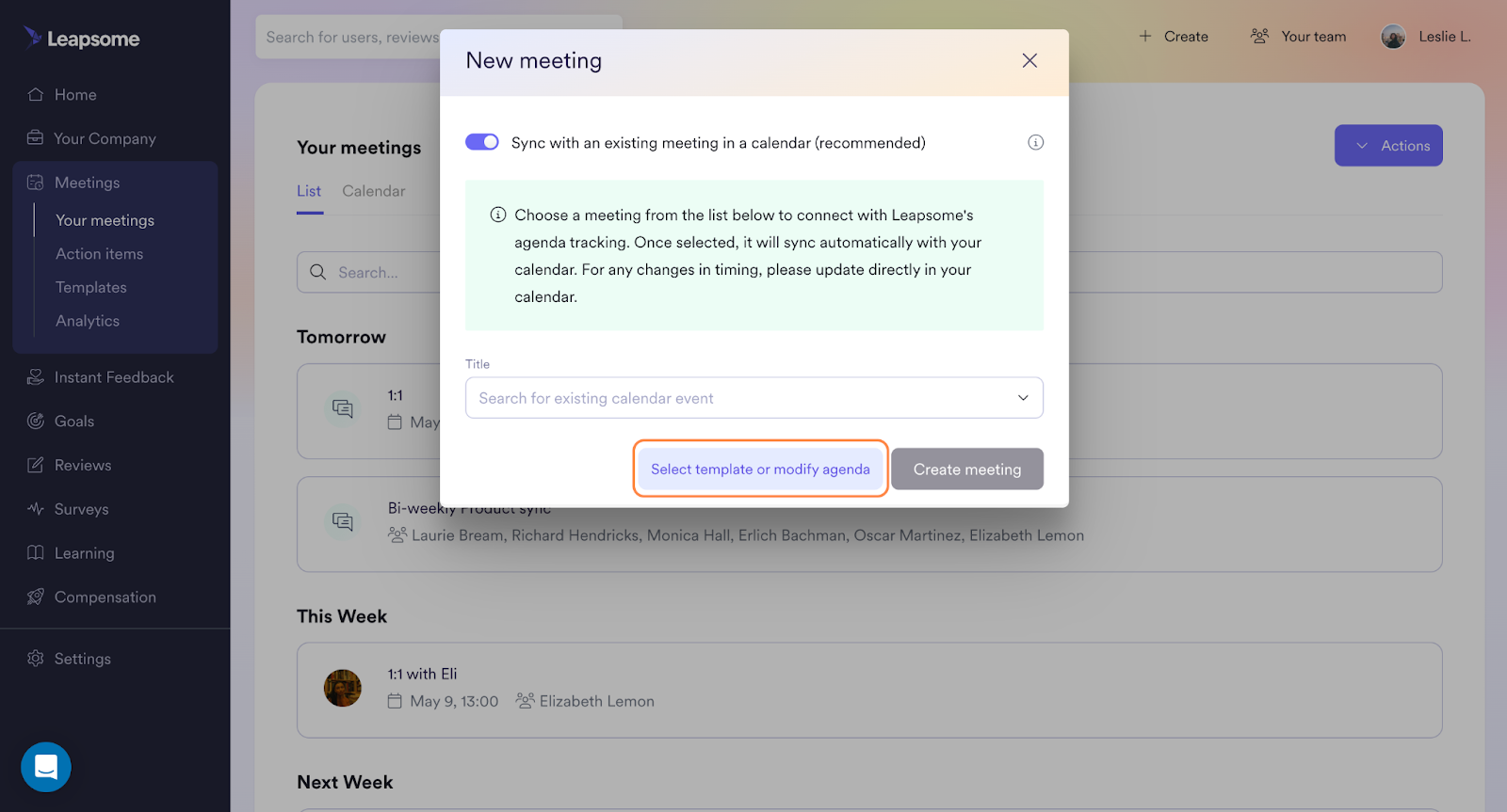 leapsome-new-meeting-pop-up
