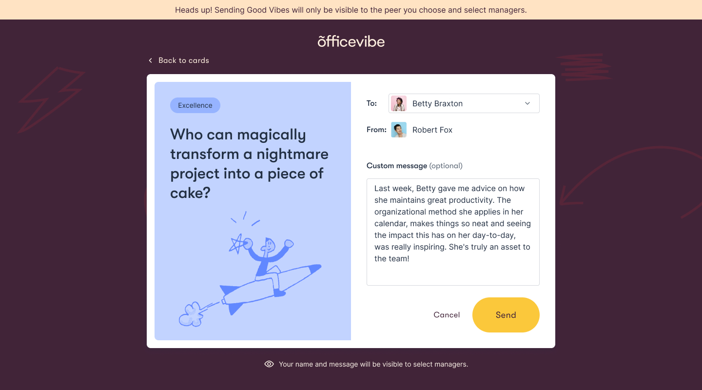 Recognition in Officevibe