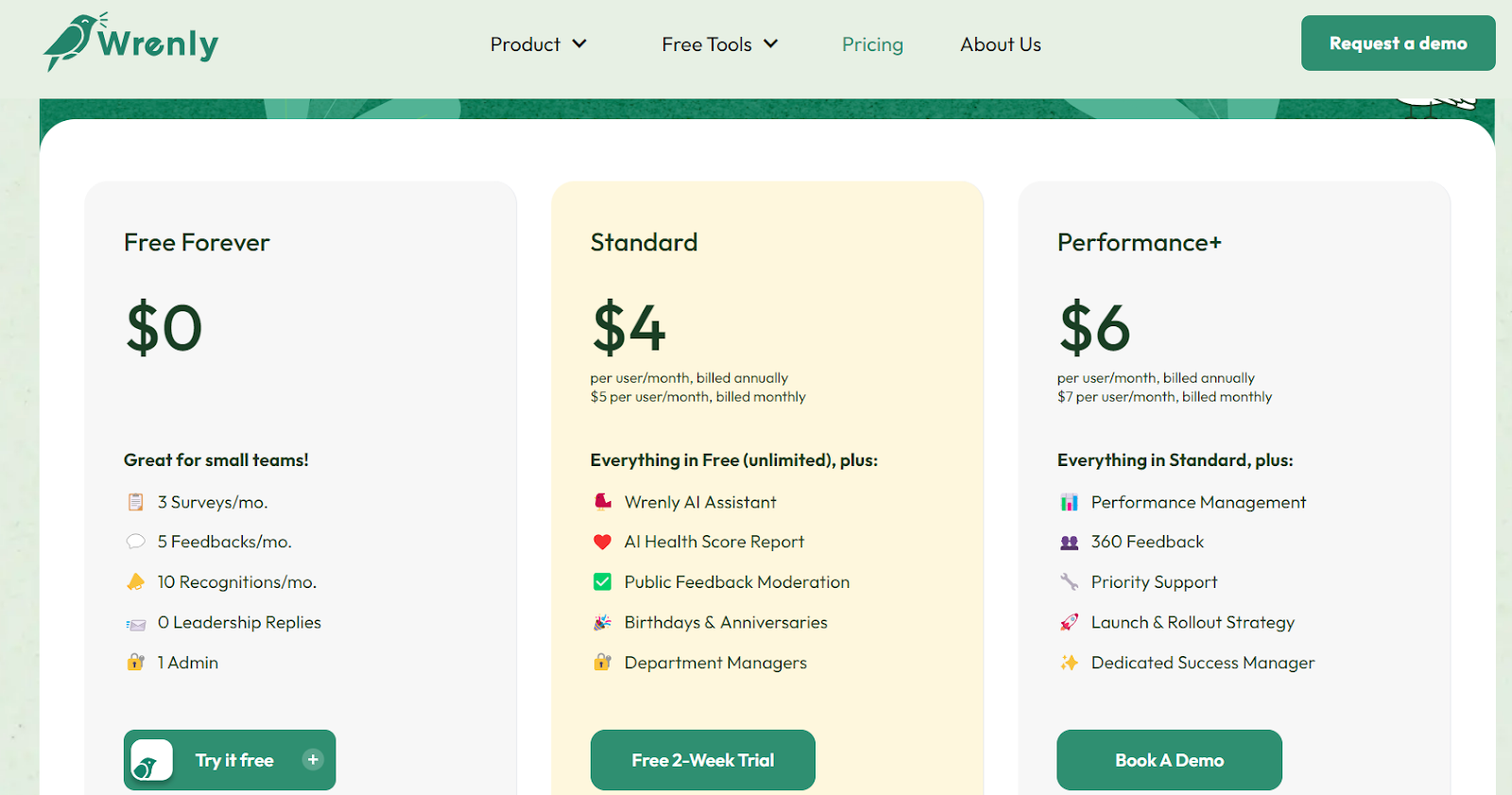 wrenly.ai-pricing