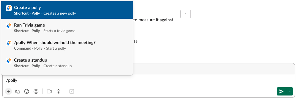 Creating Polls on Slack using Polly.ai