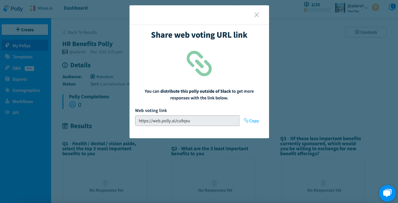 Polly.ai Public Web Link for Anonymous Surveys