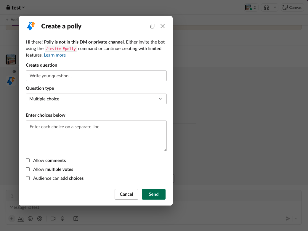 Polly.ai to Private Channels