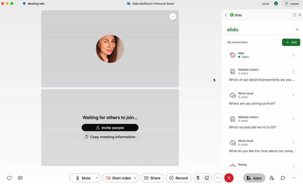 Running a Slido Poll in Webex 