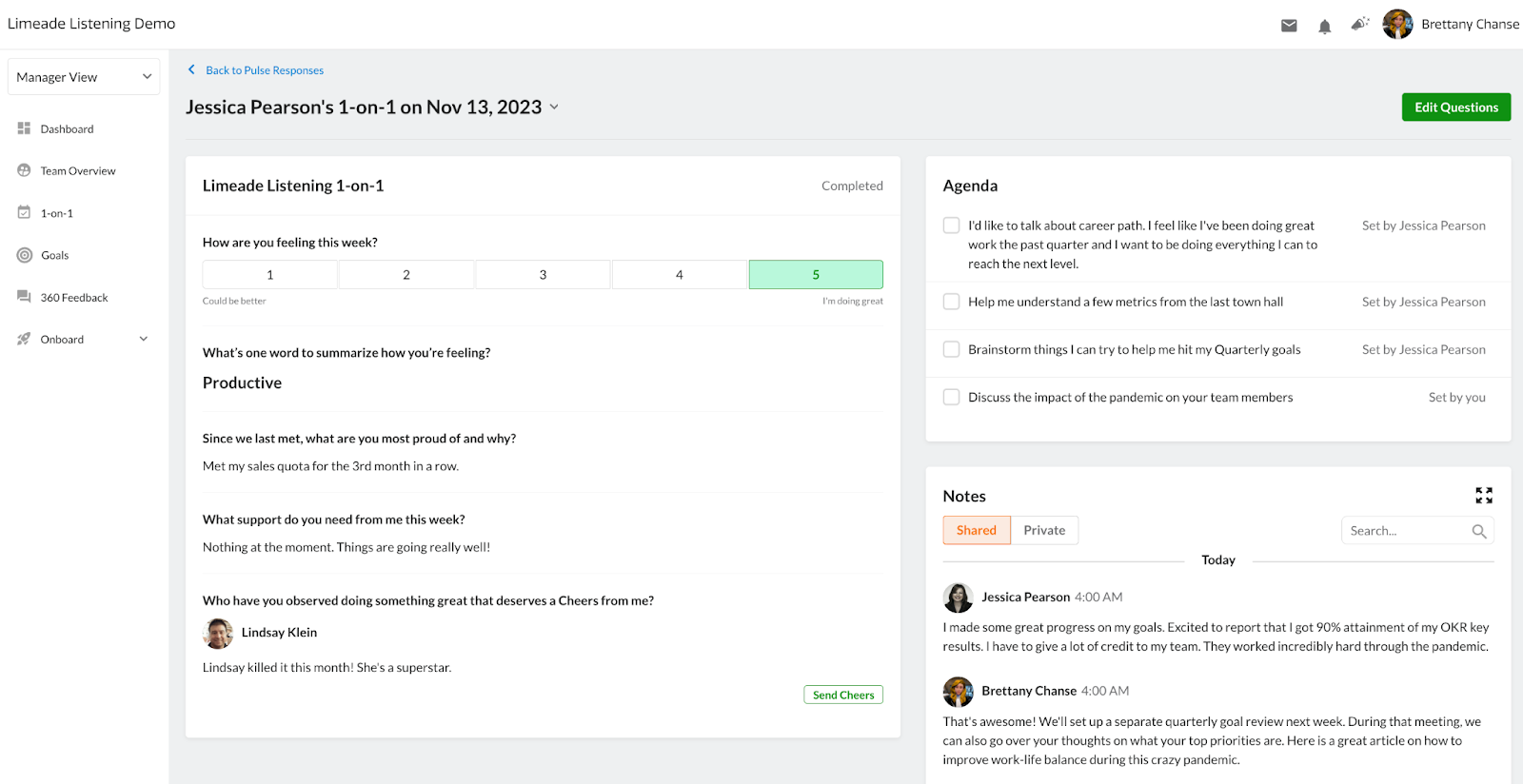 Scheduling 1 on 1 Meeting