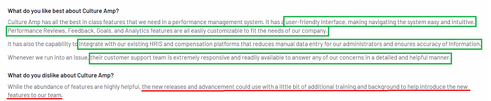 Culture AMP review on G2