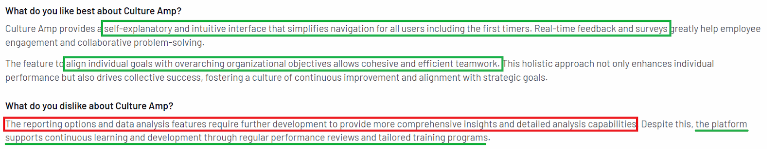 Culture AMP review on G2
