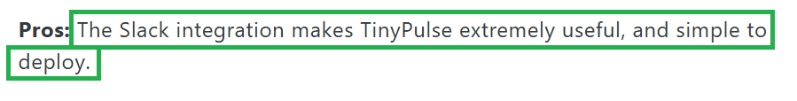 TINYpulse user review on G2