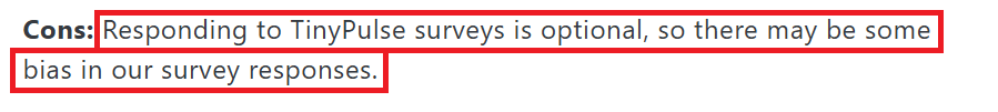 TINYpulse review on Survey on G2