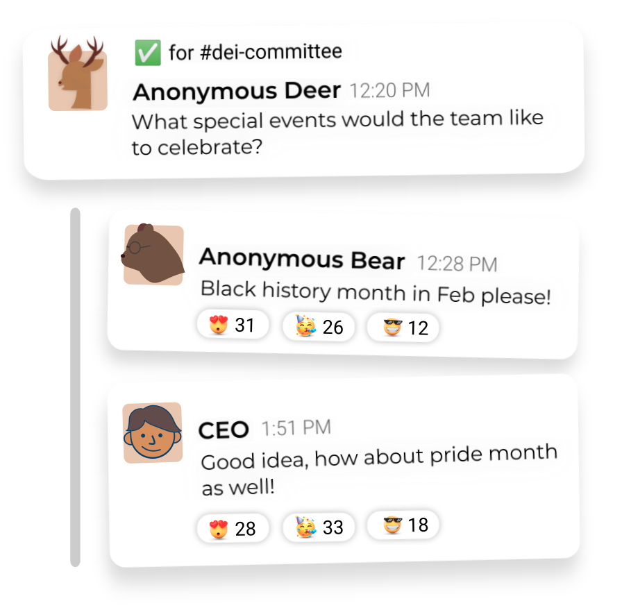 Anonymous feedback thread in Incognito.